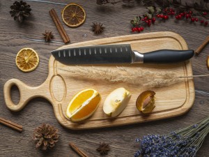 Deska do krojenia drewniana duża z rączką